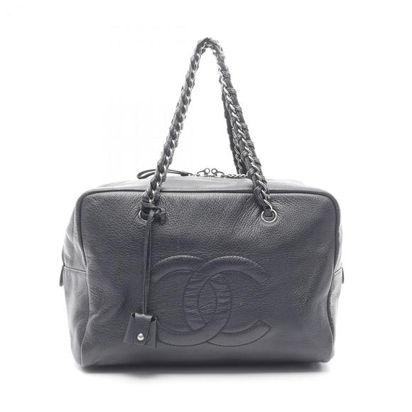Chanel Coco Mark Navy Leather handbag - Picture 1 of 10